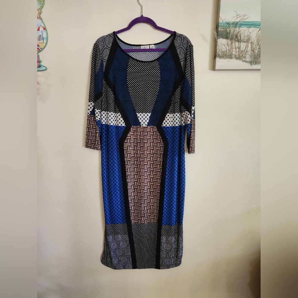 Cato Plus Size Midi Dress 14/16W Black Blue